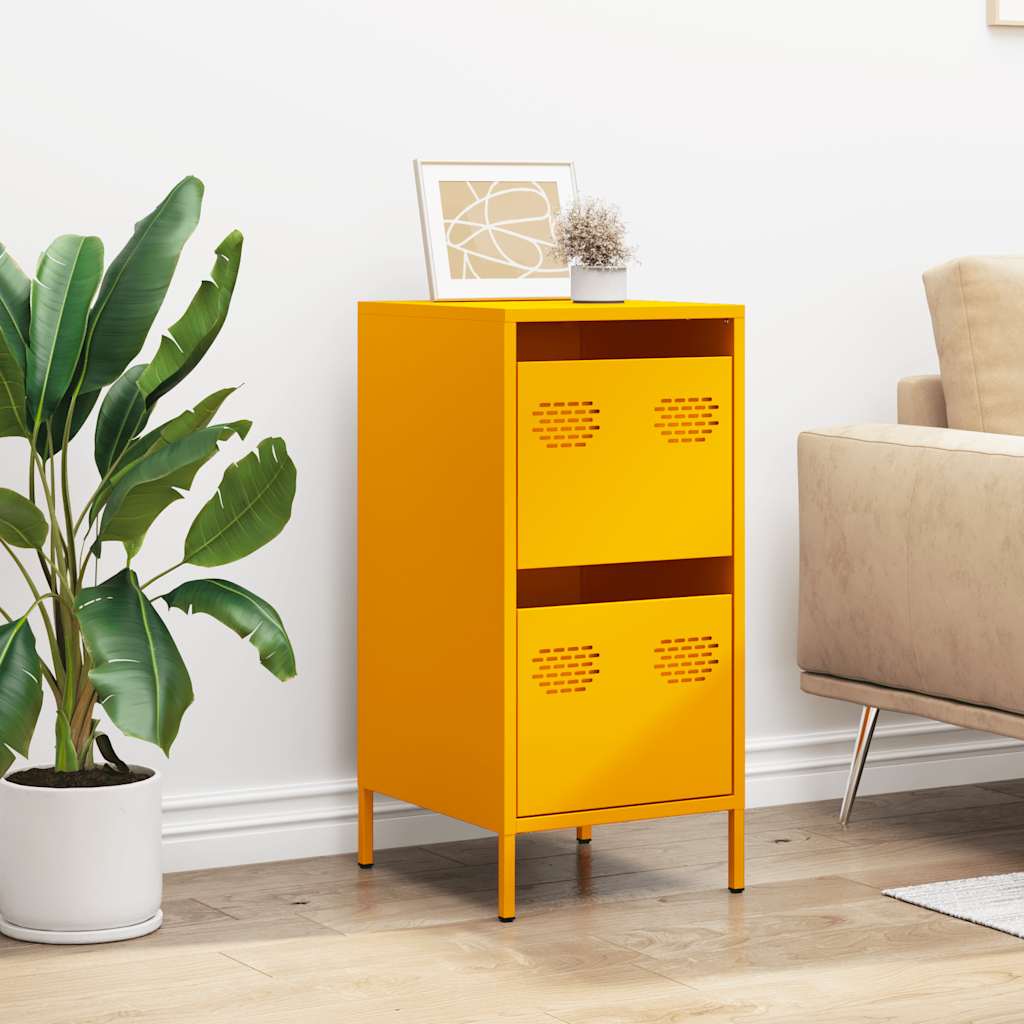 vidaXL Sideboard Mustard Yellow 35x39x73.5 cm Cold-rolled Steel 3