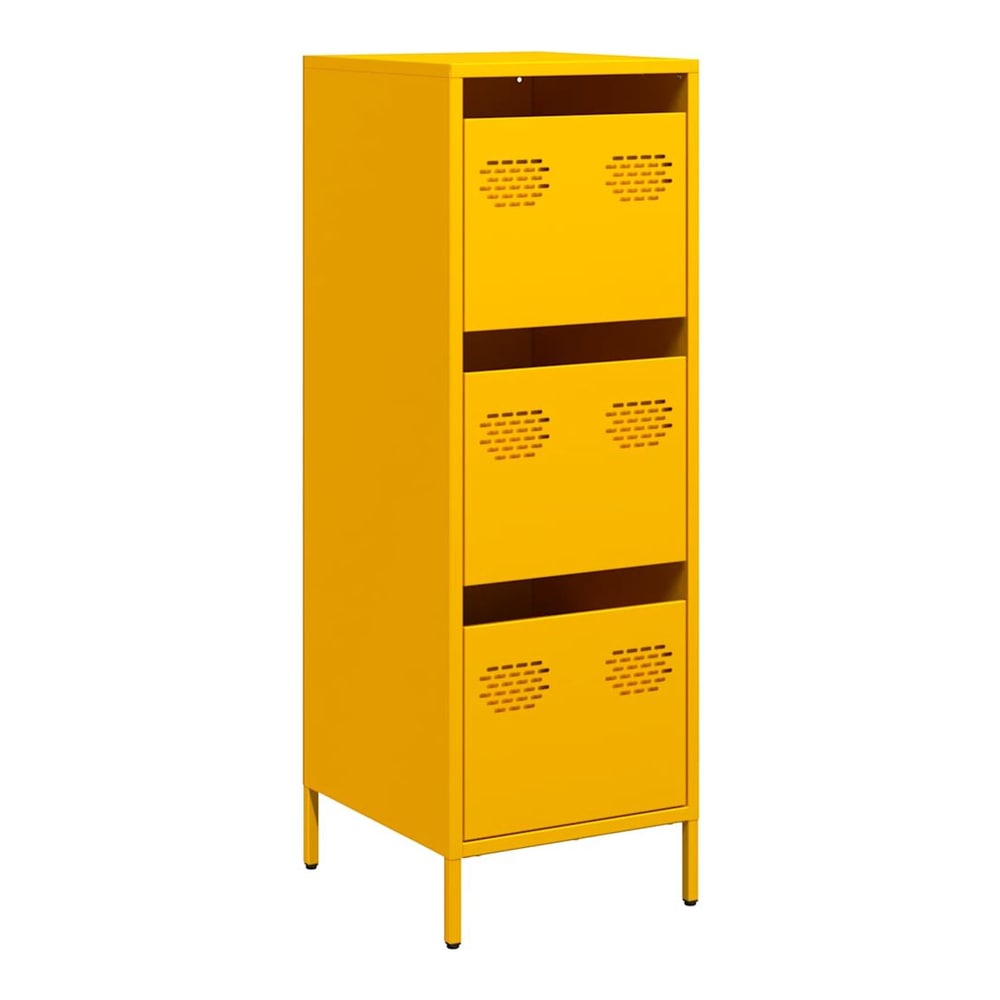 Highboard 39x35x103,5 cm Steel Yellow