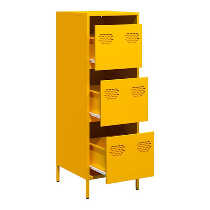 Highboard 39x35x103,5 cm Steel Yellow
