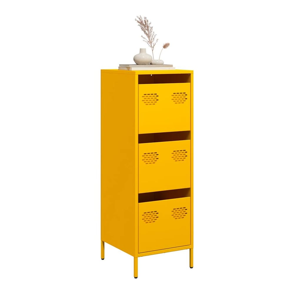 Highboard 39x35x103,5 cm Steel Yellow