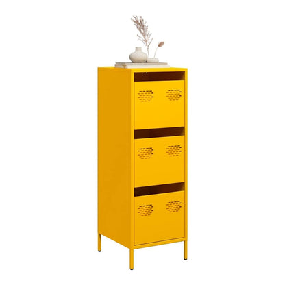 Highboard 39x35x103,5 cm Steel Yellow