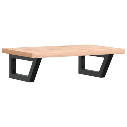 vidaXL Basin Shelf Wall Mounted Steel and Solid Wood Beech 2