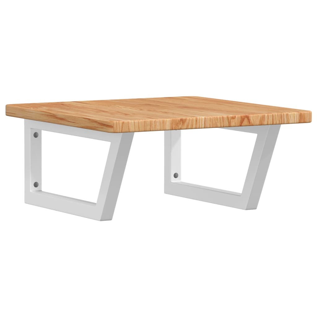 vidaXL Basin Shelf Wall Mounted Steel and Solid Wood Oak 2