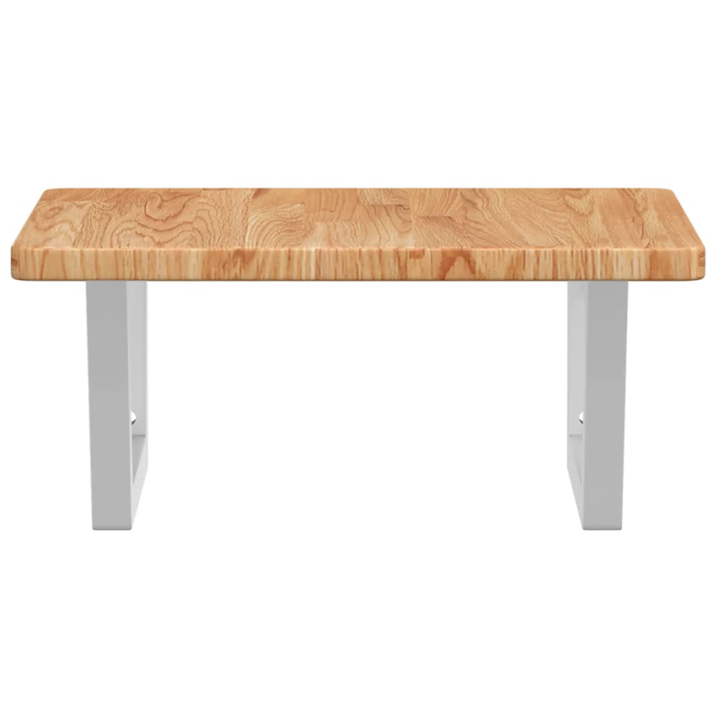 vidaXL Basin Shelf Wall Mounted Steel and Solid Wood Oak 4