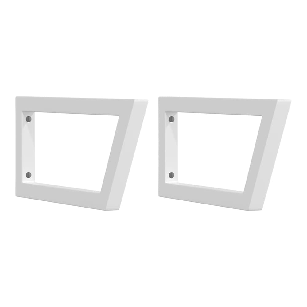 Basin Shelf Wall Mounted Steel Solid Wood Trapezium brown white