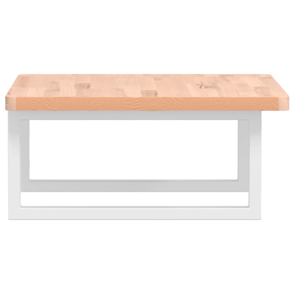 vidaXL Basin Shelf Wall Mounted Steel and Solid Wood Beech 5
