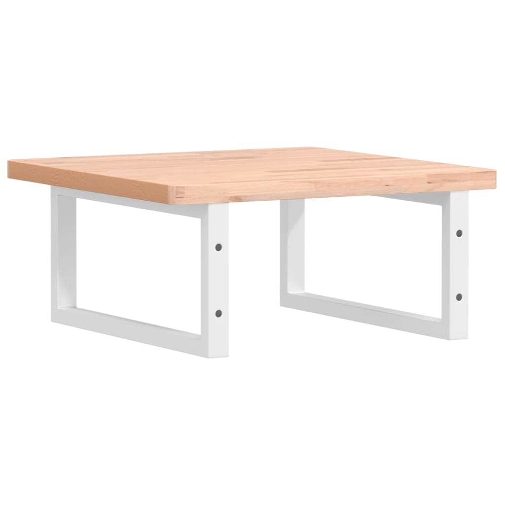 vidaXL Basin Shelf Wall Mounted Steel and Solid Wood Beech 6