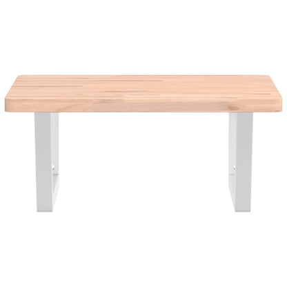 vidaXL Basin Shelf Wall Mounted Steel and Solid Wood Beech 4