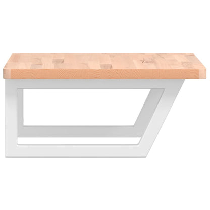 vidaXL Basin Shelf Wall Mounted Steel and Solid Wood Beech 5