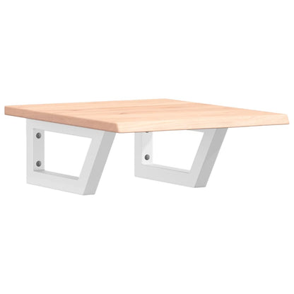 vidaXL Basin Shelf Wall Mounted Steel and Solid Wood Oak 2