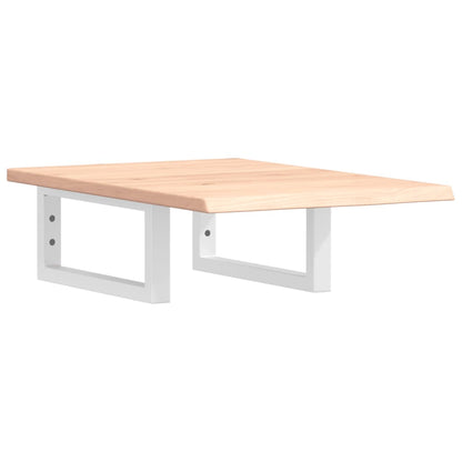 vidaXL Basin Shelf Wall Mounted Steel and Solid Wood Oak 2