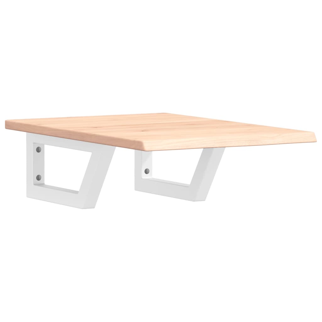 vidaXL Basin Shelf Wall Mounted Steel and Solid Wood Oak 2