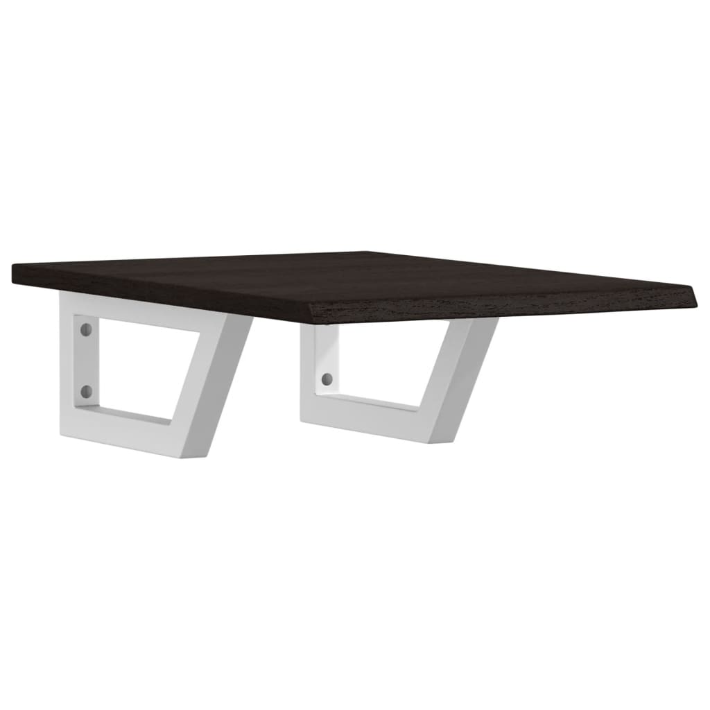 vidaXL Basin Shelf Wall Mounted Steel and Solid Wood Oak 2