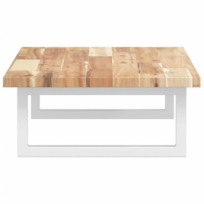 vidaXL Basin Shelf Wall Mounted Steel and Solid Wood Acacia 5