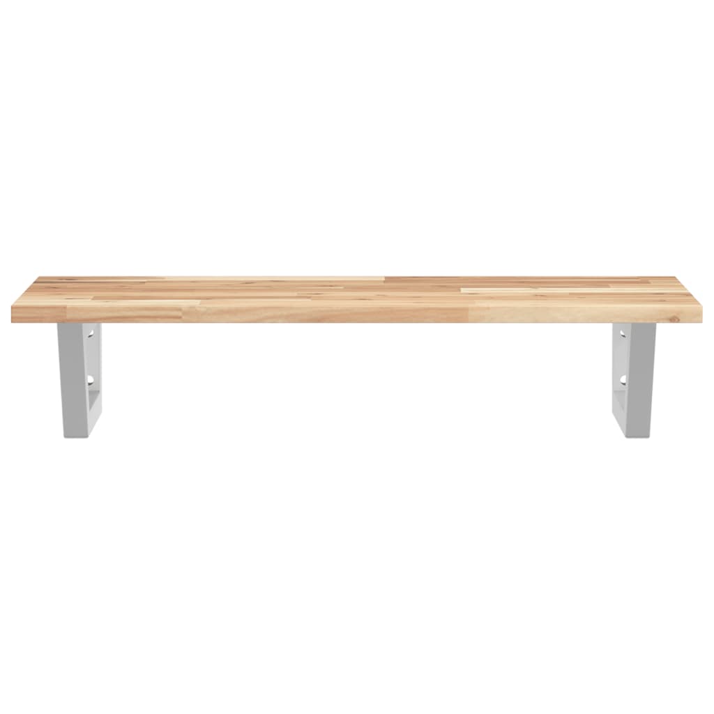 vidaXL Basin Shelf Wall Mounted Steel and Solid Wood Acacia 4
