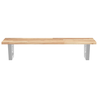 vidaXL Basin Shelf Wall Mounted Steel and Solid Wood Acacia 4