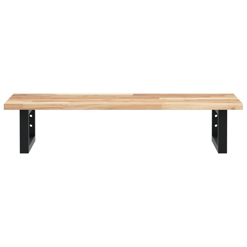 vidaXL Basin Shelf Wall Mounted Steel and Solid Wood Acacia 4