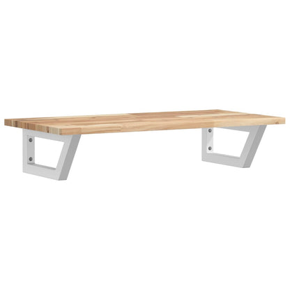 vidaXL Basin Shelf Wall Mounted Steel and Solid Wood Acacia 2