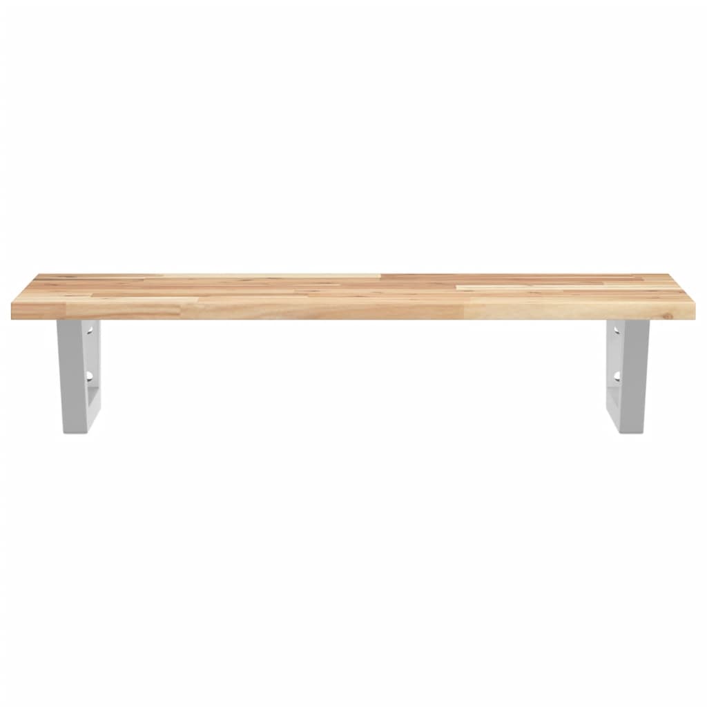 vidaXL Basin Shelf Wall Mounted Steel and Solid Wood Acacia 4