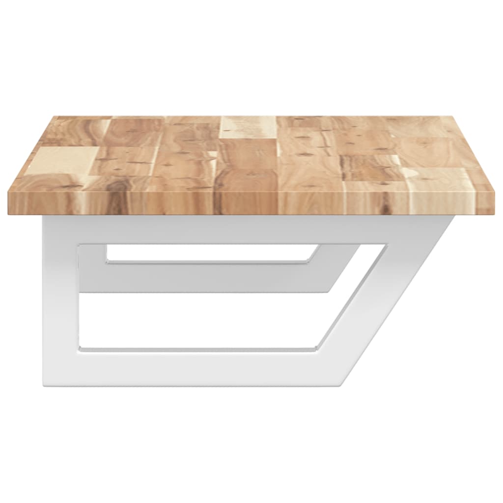 vidaXL Basin Shelf Wall Mounted Steel and Solid Wood Acacia 5
