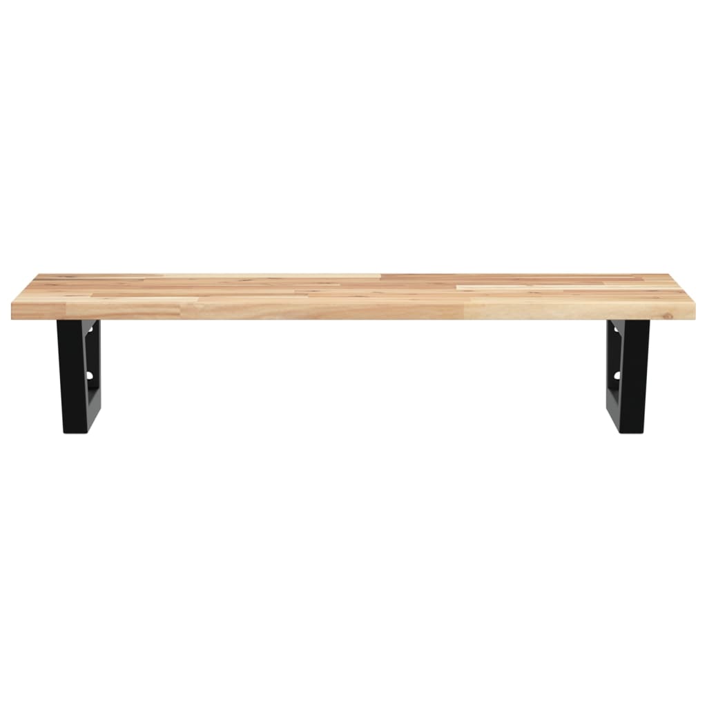 vidaXL Basin Shelf Wall Mounted Steel and Solid Wood Acacia 4