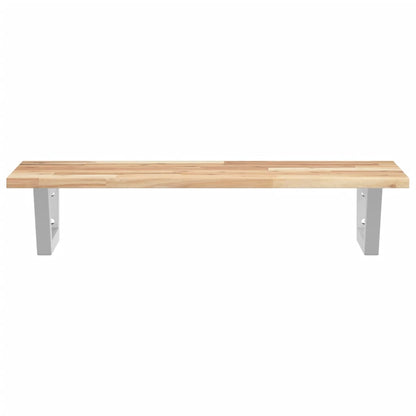 vidaXL Basin Shelf Wall Mounted Steel and Solid Wood Acacia 4
