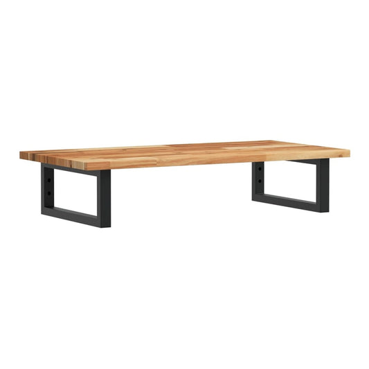Basin Shelf Wall Mounted Steel Solid Wood Acacia Rectangular Height Dark brown black
