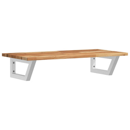 vidaXL Basin Shelf Wall Mounted Steel and Solid Wood Acacia 2