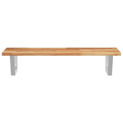 vidaXL Basin Shelf Wall Mounted Steel and Solid Wood Acacia 4