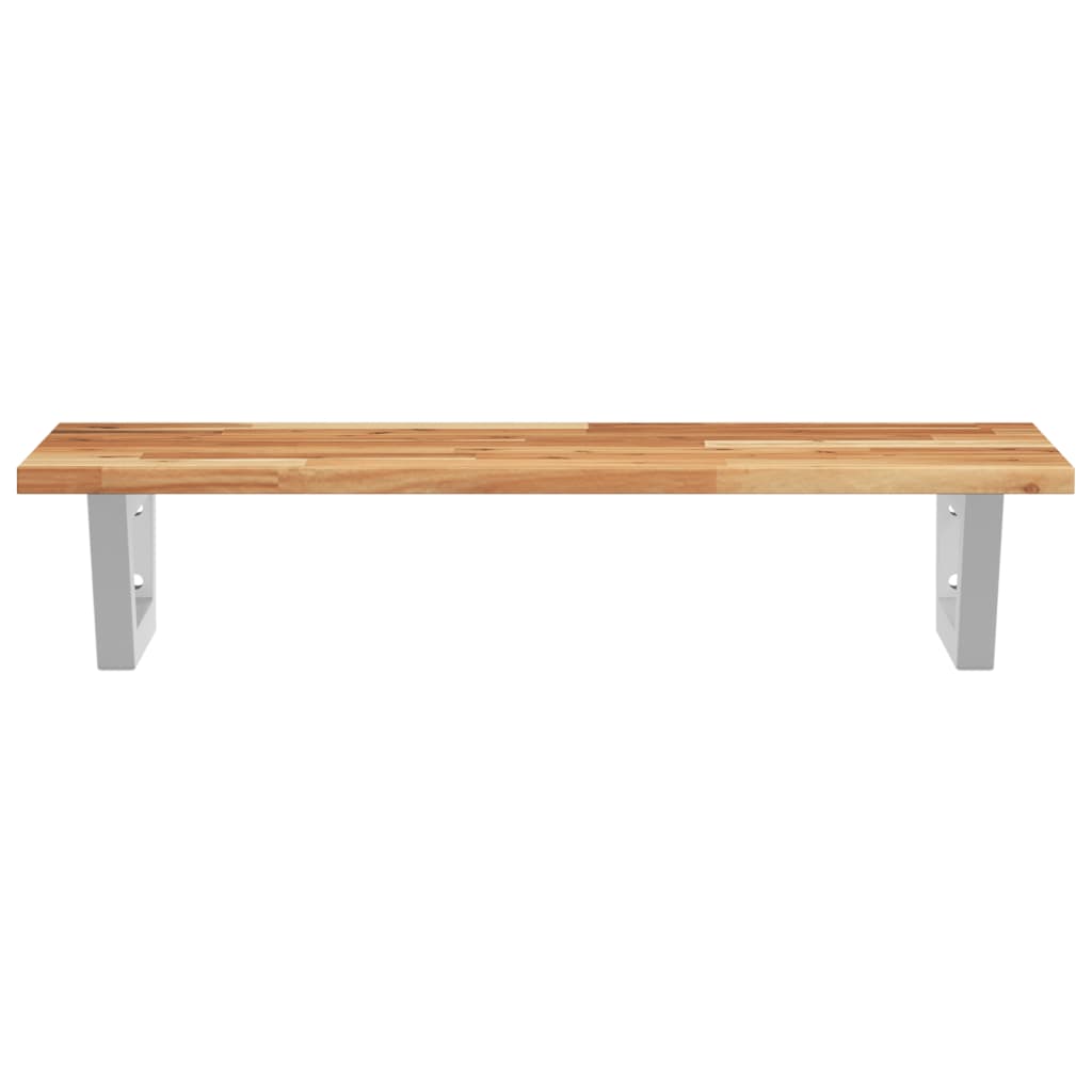 vidaXL Basin Shelf Wall Mounted Steel and Solid Wood Acacia 4