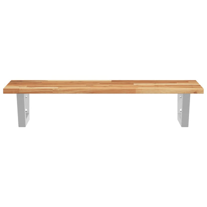 vidaXL Basin Shelf Wall Mounted Steel and Solid Wood Acacia 4