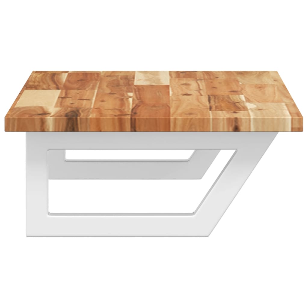 vidaXL Basin Shelf Wall Mounted Steel and Solid Wood Acacia 5