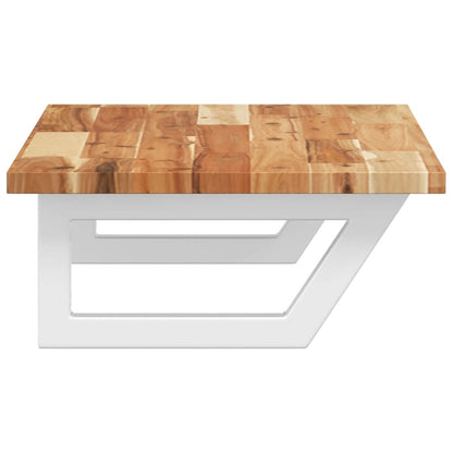 vidaXL Basin Shelf Wall Mounted Steel and Solid Wood Acacia 5