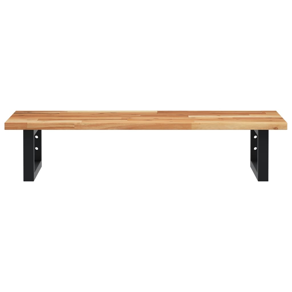 vidaXL Basin Shelf Wall Mounted Steel and Solid Wood Acacia 4