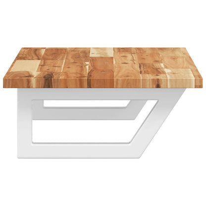 vidaXL Basin Shelf Wall Mounted Steel and Solid Wood Acacia 5