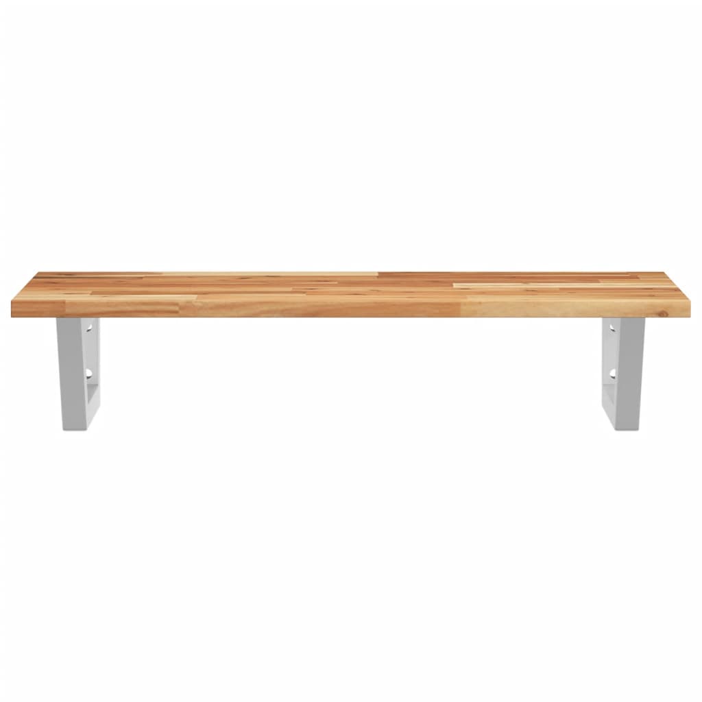 vidaXL Basin Shelf Wall Mounted Steel and Solid Wood Acacia 4