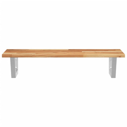 vidaXL Basin Shelf Wall Mounted Steel and Solid Wood Acacia 4