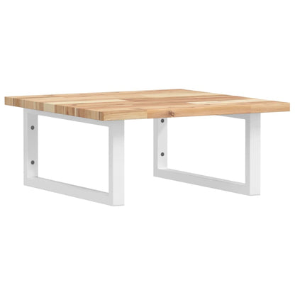 vidaXL Basin Shelf Wall Mounted Steel and Solid Wood Acacia 2