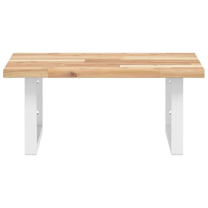 vidaXL Basin Shelf Wall Mounted Steel and Solid Wood Acacia 4