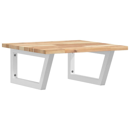 vidaXL Basin Shelf Wall Mounted Steel and Solid Wood Acacia 2