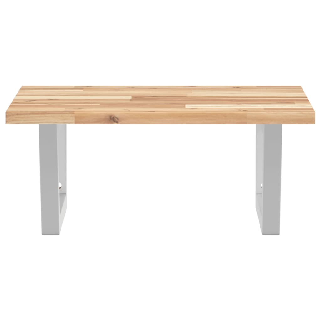 vidaXL Basin Shelf Wall Mounted Steel and Solid Wood Acacia 4