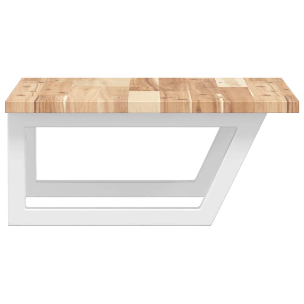 vidaXL Basin Shelf Wall Mounted Steel and Solid Wood Acacia 5