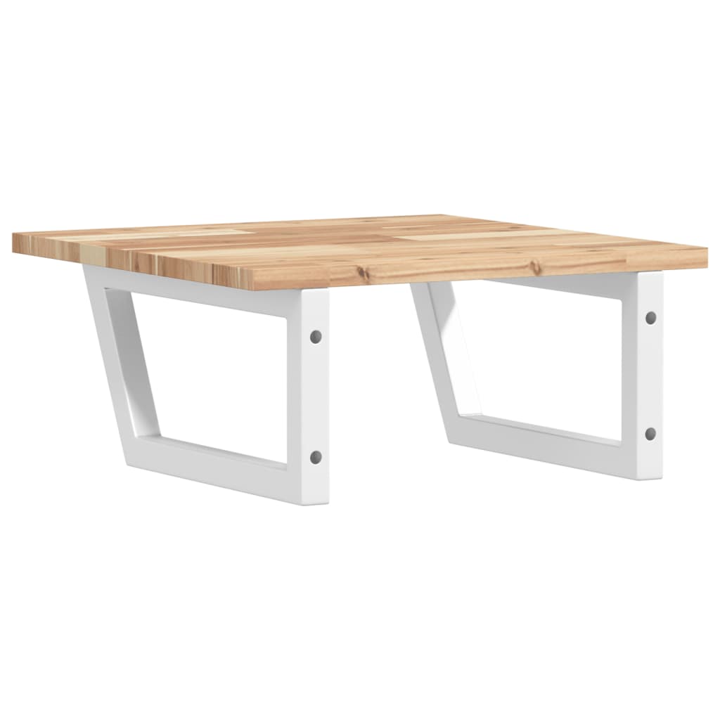 vidaXL Basin Shelf Wall Mounted Steel and Solid Wood Acacia 6