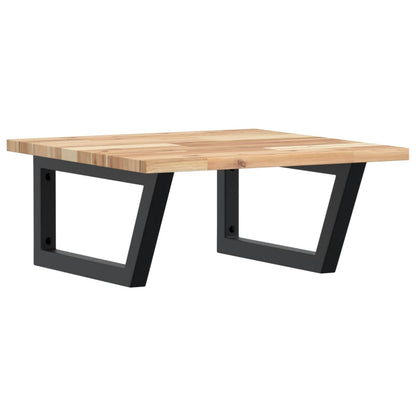 vidaXL Basin Shelf Wall Mounted Steel and Solid Wood Acacia 2