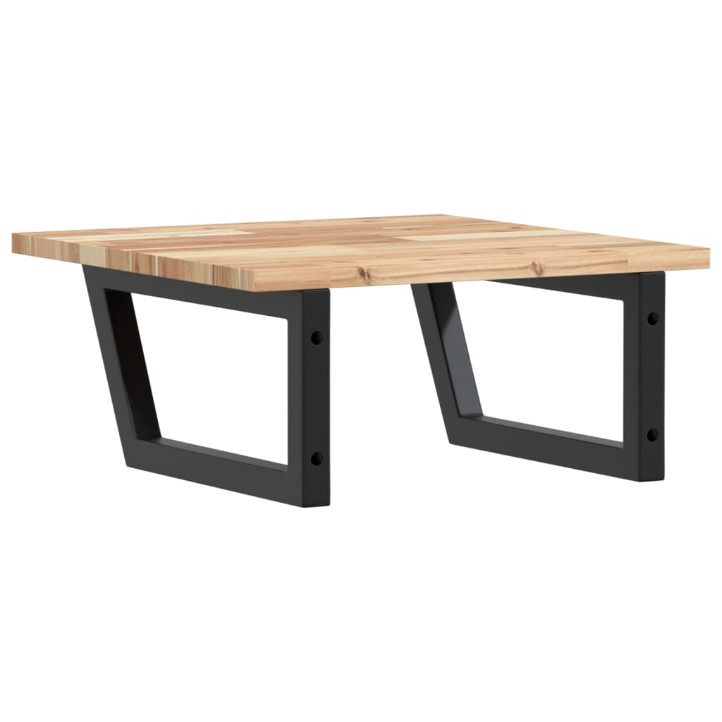 vidaXL Basin Shelf Wall Mounted Steel and Solid Wood Acacia 6