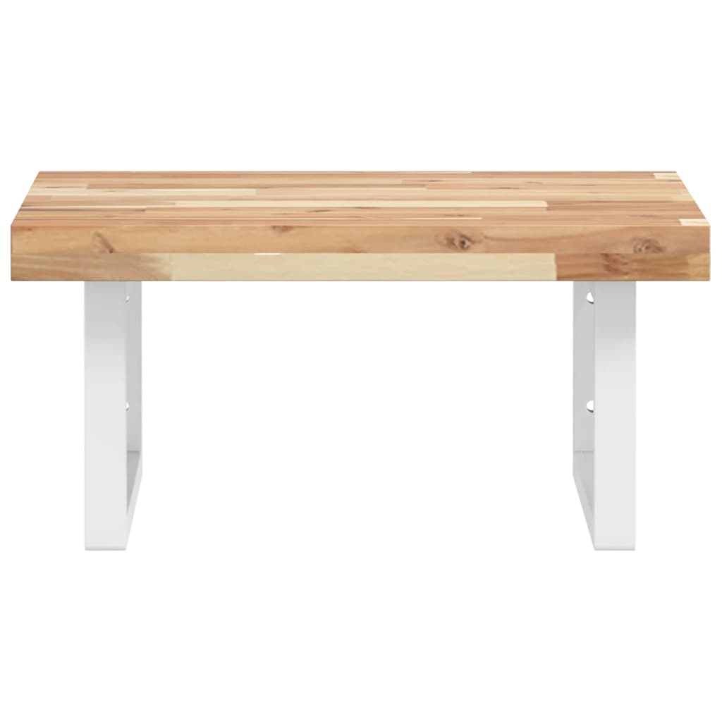 vidaXL Basin Shelf Wall Mounted Steel and Solid Wood Acacia 4