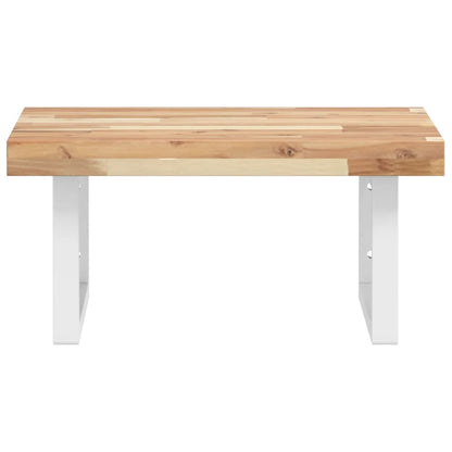 vidaXL Basin Shelf Wall Mounted Steel and Solid Wood Acacia 4