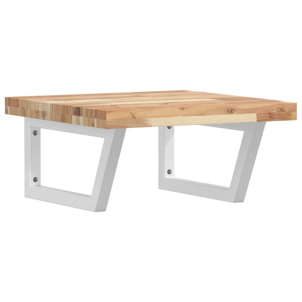 vidaXL Basin Shelf Wall Mounted Steel and Solid Wood Acacia 2