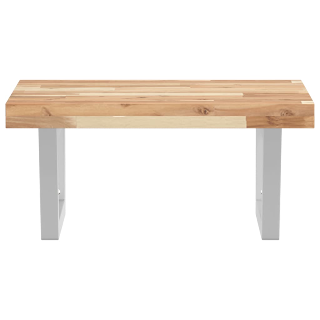 vidaXL Basin Shelf Wall Mounted Steel and Solid Wood Acacia 4