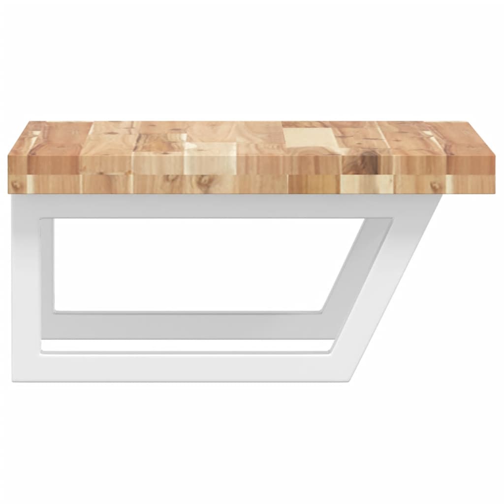 vidaXL Basin Shelf Wall Mounted Steel and Solid Wood Acacia 5